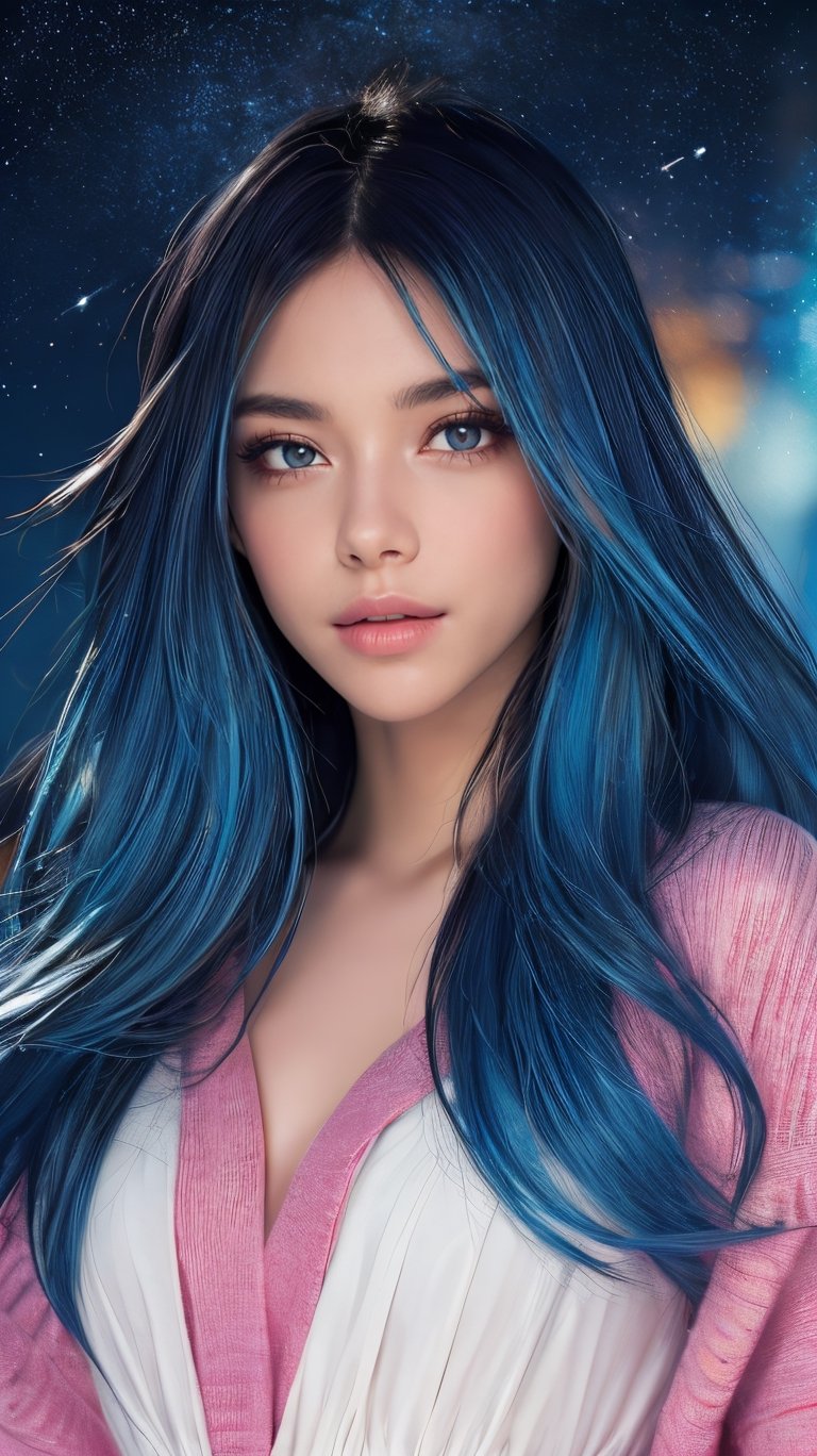 {{best quality}}, {{masterpiece}}, {{ultra-detailed}}, {illustration}, {detailed light}, {an extremely delicate and beautiful}, a girl, {beautiful detailed eyes}, stars in the eyes, messy floating hair, colored inner hair, Starry sky adorns hair, depth of field