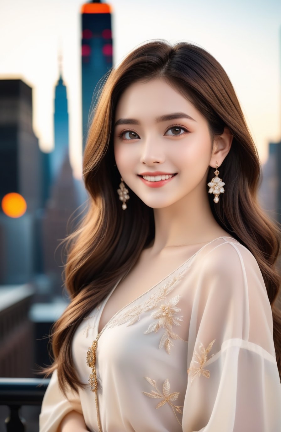 (1 22yo beauy girl), best quality, 8k, masterpiece, focus, perfect body beauty, highly detailed face and skin texture, delicate eyes, double eyelids, whitened skin,  Young beauty spirit, (bright smile), 
((The hair style and color is random, the necklace is random, the earrings are random, clothes style and color is random,  and the shoes are random, pose is random)). ((The background is to random New York's representative tourist destinations)), 
Ultra-clear, ultra-detailed, ultra-realistic, ((full body shot)), ,real_booster,Perfect skin,Pakistani Model,cutegirlmix