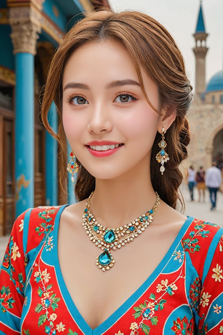 (1 22yo beauy girl), best quality, 8k, masterpiece, focus, perfect body beauty, highly detailed face and skin texture, delicate eyes, double eyelids, whitened skin,  Young beauty spirit, (bright smile), 
((The hair style and color is random, the necklace is random, the earrings are random, clothes style and color and pattern is random,  and the shoes are random, pose is random)). ((The background is randomly selected from famous tourist attractions in Turkiye)), The overall atmosphere is bright and colorful.
Ultra-clear, ultra-detailed, ultra-realistic, ((full body shot)), ,aesthetic portrait,photo r3al,photo_b00ster