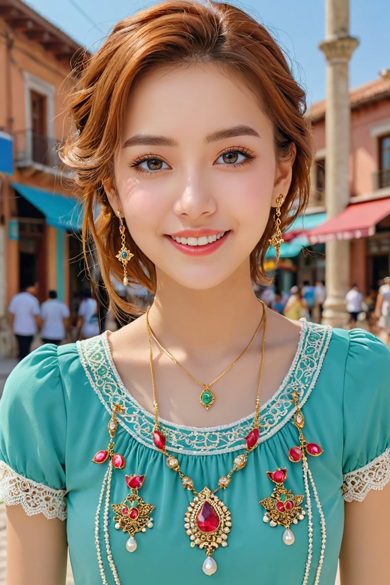 (1 22yo beauy girl), best quality, 8k, masterpiece, focus, perfect body beauty, highly detailed face and skin texture, delicate eyes, double eyelids, whitened skin,  Young beauty spirit, (bright smile), 
((The hair style and color is random, the necklace is random, the earrings are random, clothes style and color is random,  and the shoes are random, pose is random)). ((The background is randomly selected from famous tourist attractions in Turkiye)), The overall atmosphere is bright and colorful.
Ultra-clear, ultra-detailed, ultra-realistic, ((full body shot)), ,aesthetic portrait,photo r3al,photo_b00ster