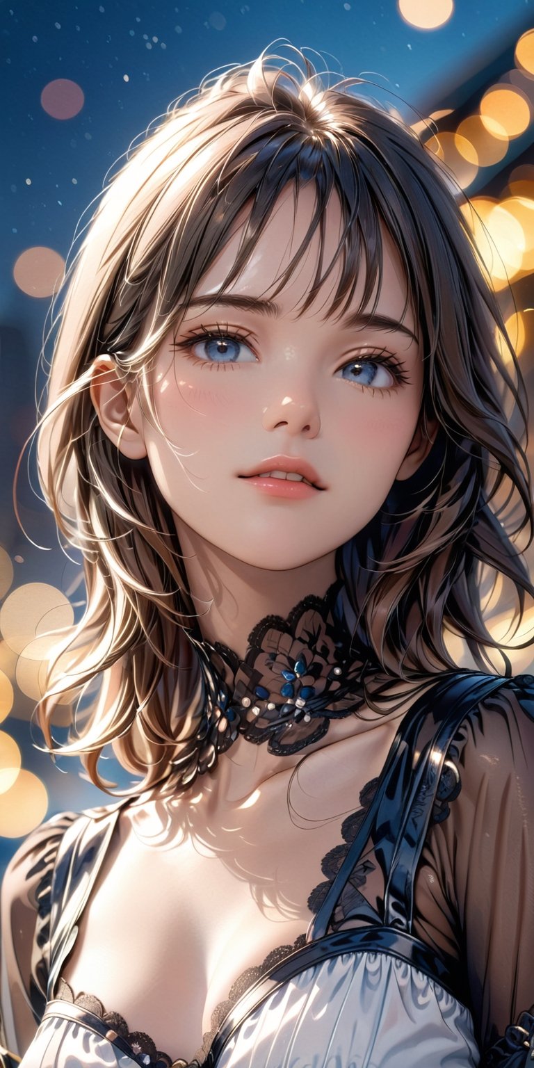 //Quality, Masterpiece, Top Quality, Official Art, Aesthetic and Beautiful, 16K, highest definition, high resolution 
//Character, (1girl), beautiful skin, waist up portrait, The girl with blue sky and white clouds background, shyly face, sexy outfit, front view, (Bokeh, Sharp Focus), low angle, 