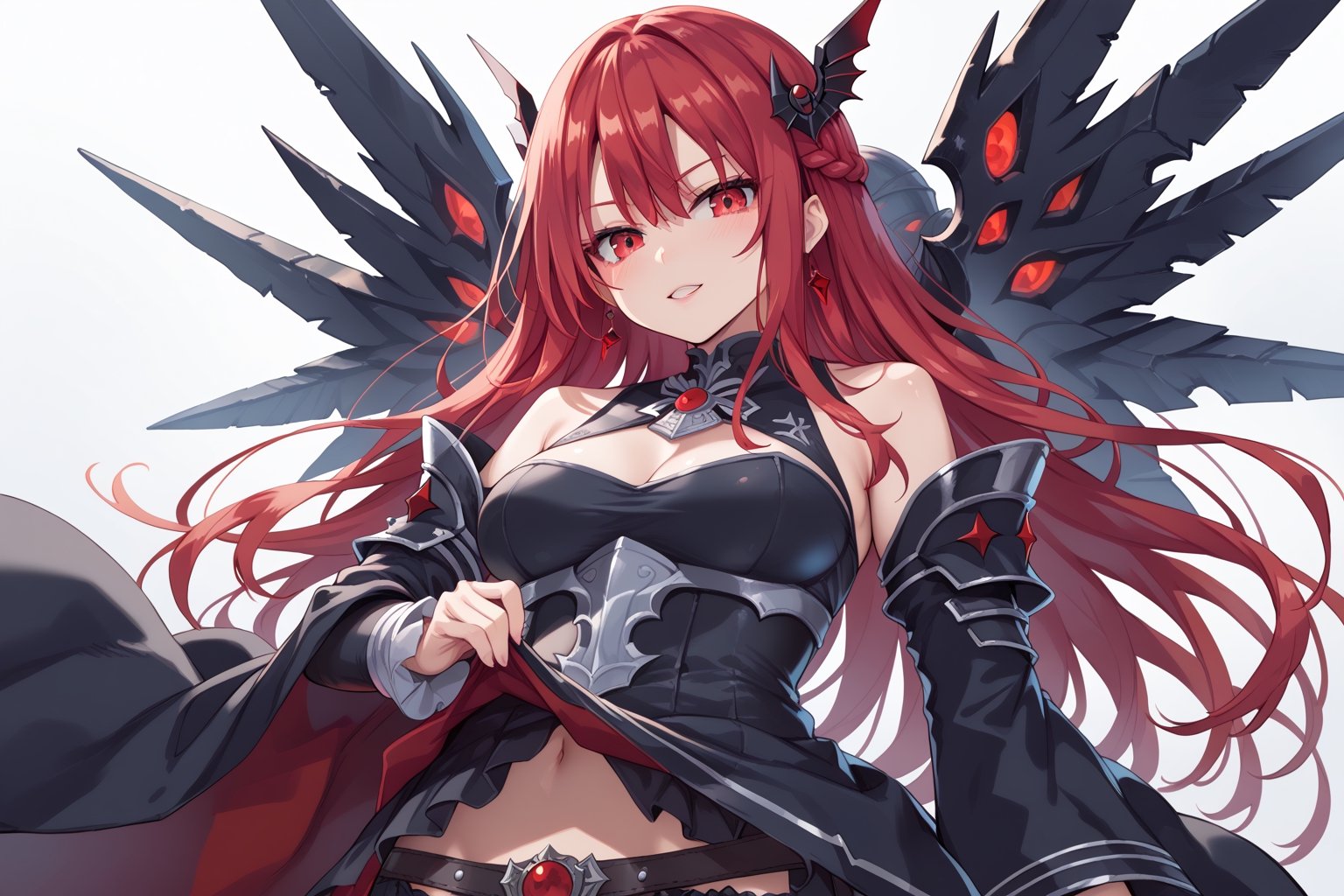 a girl,red hair,dark lord sauron,sauron,score_9,score_8_up