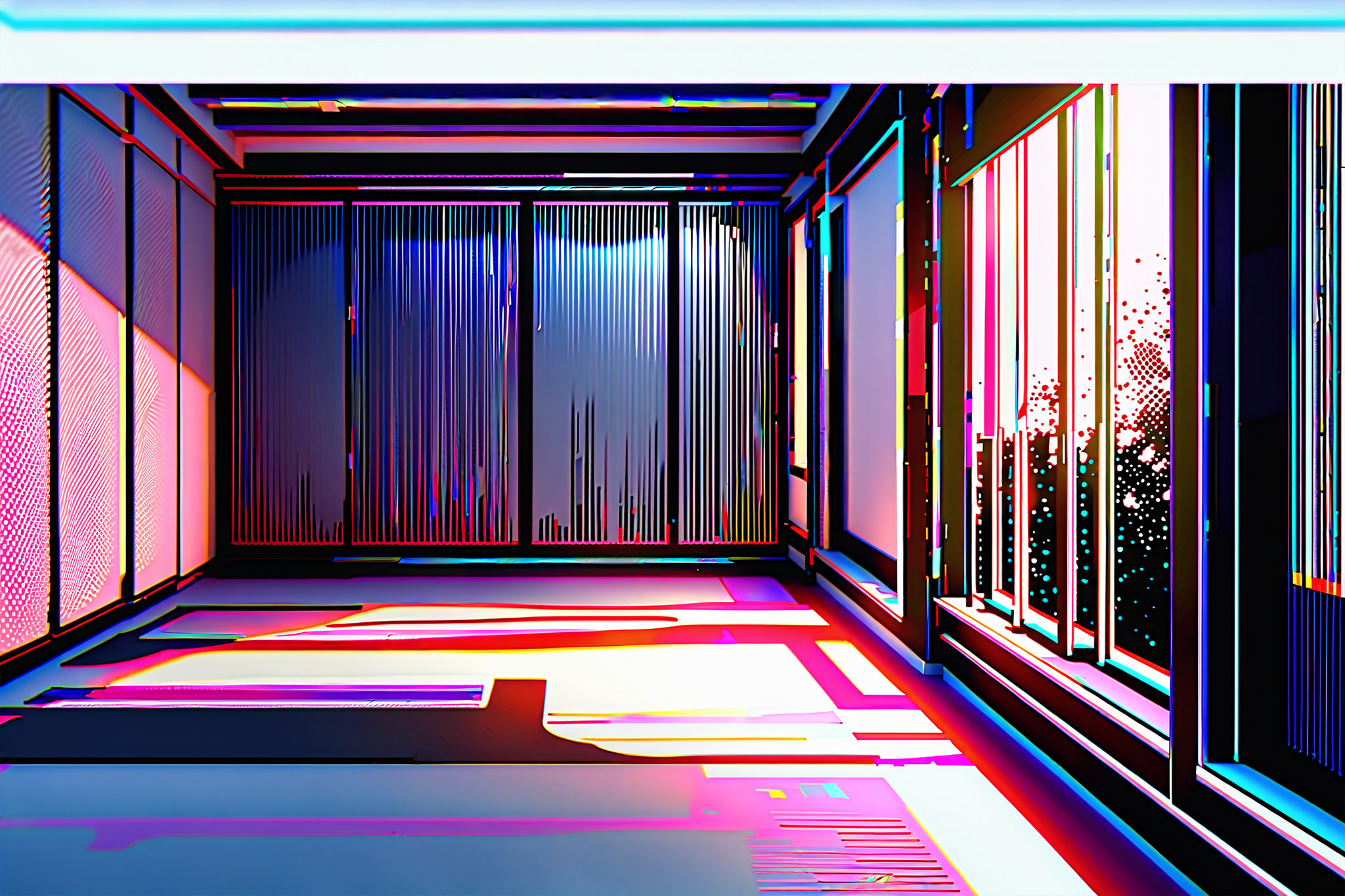 bedroom, indoor, [3D:7], [pop art:2], halftone, masterpiece, best quality, highres, newest, very aesthetic, General