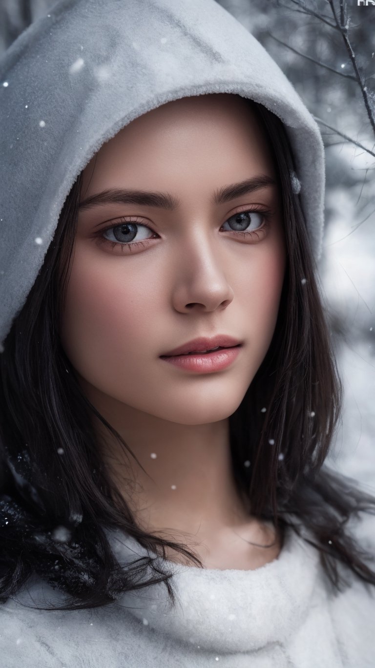 photo r3al, detailmaster2, masterpiece, photorealistic, 8k, 8k UHD, best quality, ultra realistic, ultra detailed, hyperdetailed photography, real photo, winter, photorealistic, 8k, realistic eyes, detailed face, outdoors, daylight ,1girl, h4r