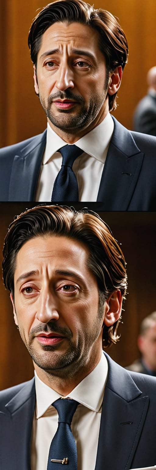 Epic movie style, masterpiece, perfect quality, exquisite details, real, clear, sharp, detailed, professional photos. (((Comparison))), 8k, Ultra HD quality, movie appearance,
Adrien Brody, fat and cute, suit agent, big fat guy, fat, funny fat guy, chubby and cute fat guy, full body portrait,moonster