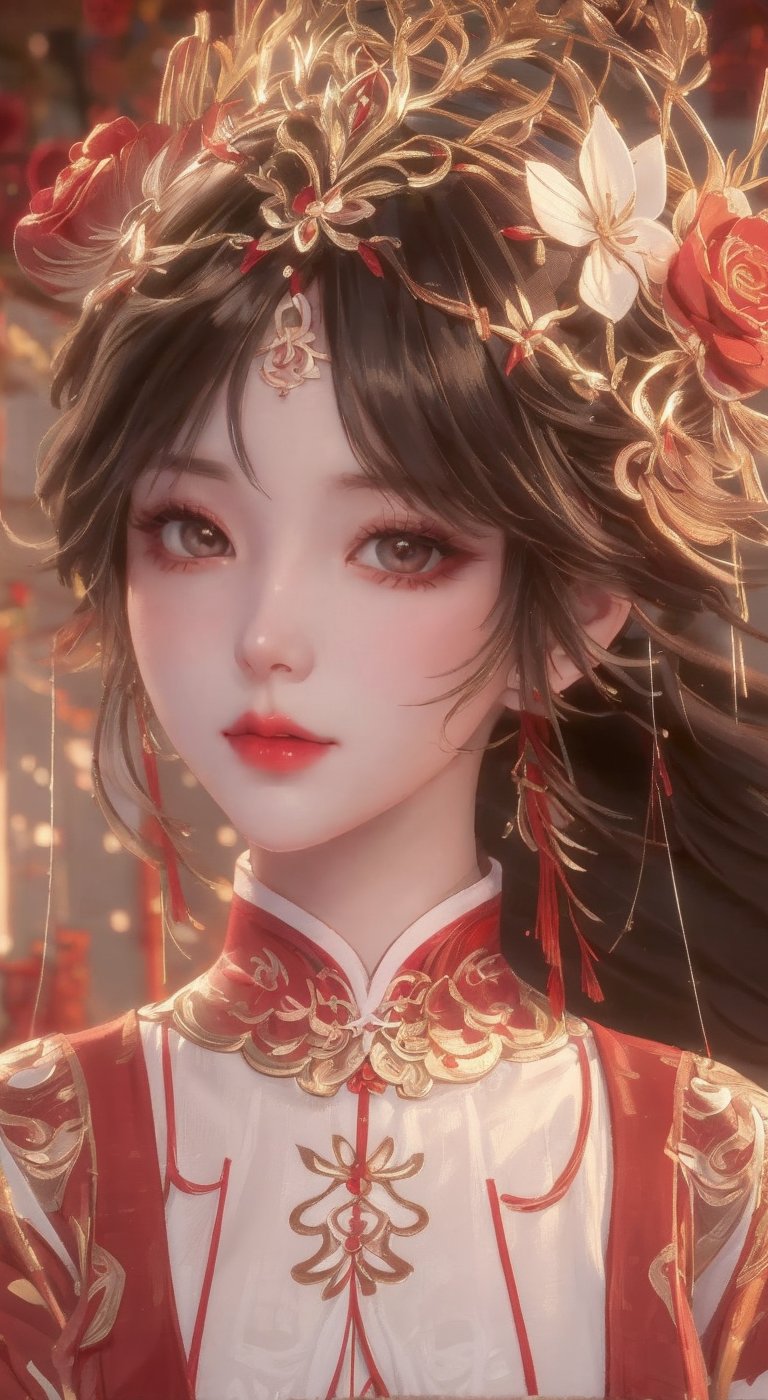 girl with flowers in her hand, visual of a cute girl, beautiful portrait, guweiz, kawaii realistic portrait, beautiful girl, cute girl portrait, beautiful roses girl, detailed portrait of girl, cute girl portraits, with flowers, portrait of cute girl, cute girl, sakimichan,traditional chinese girl,Chinese fairy 