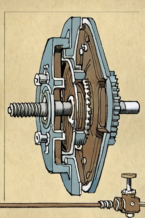 Illustration of a gearbox by David Macaulay 