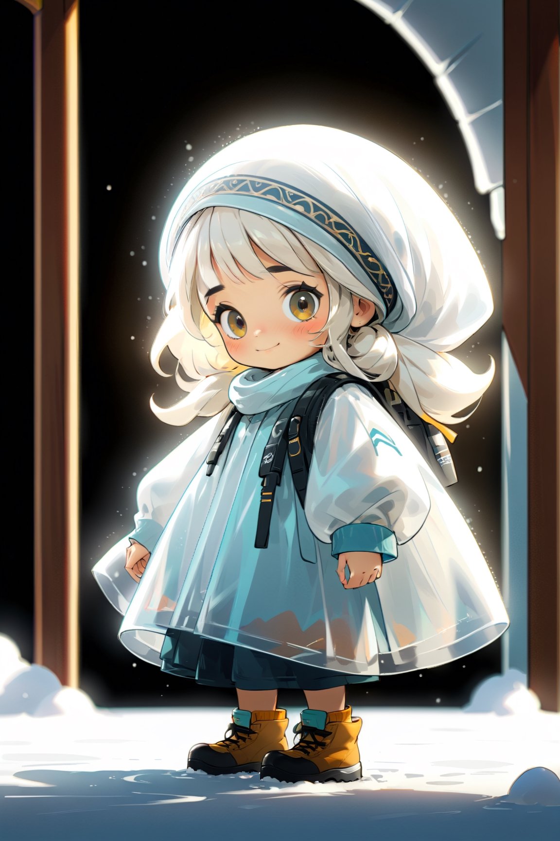 best quality, masterpiece, beautiful and aesthetic, vibrant color, Exquisite details and textures,  Warm tone, ultra realistic illustration,	(cute Arab girl, 7year old:1.5),(snow theme:1.4), cute eyes, big eyes,	(a gentle smile:1.1),	cinematic lighting, ambient lighting, sidelighting, cinematic shot,	siena natural ratio, children's body, anime style, 	Full length side view, lean against the wall, 	blonde ponytail hairstyle,	a beanie, snowboarding wear, ski slope, Snowboarding, 	ultra hd, realistic, vivid colors, highly detailed, UHD drawing, perfect composition, beautiful detailed intricate insanely detailed octane render trending on artstation, 8k artistic photography, photorealistic concept art, soft natural volumetric cinematic perfect light. 