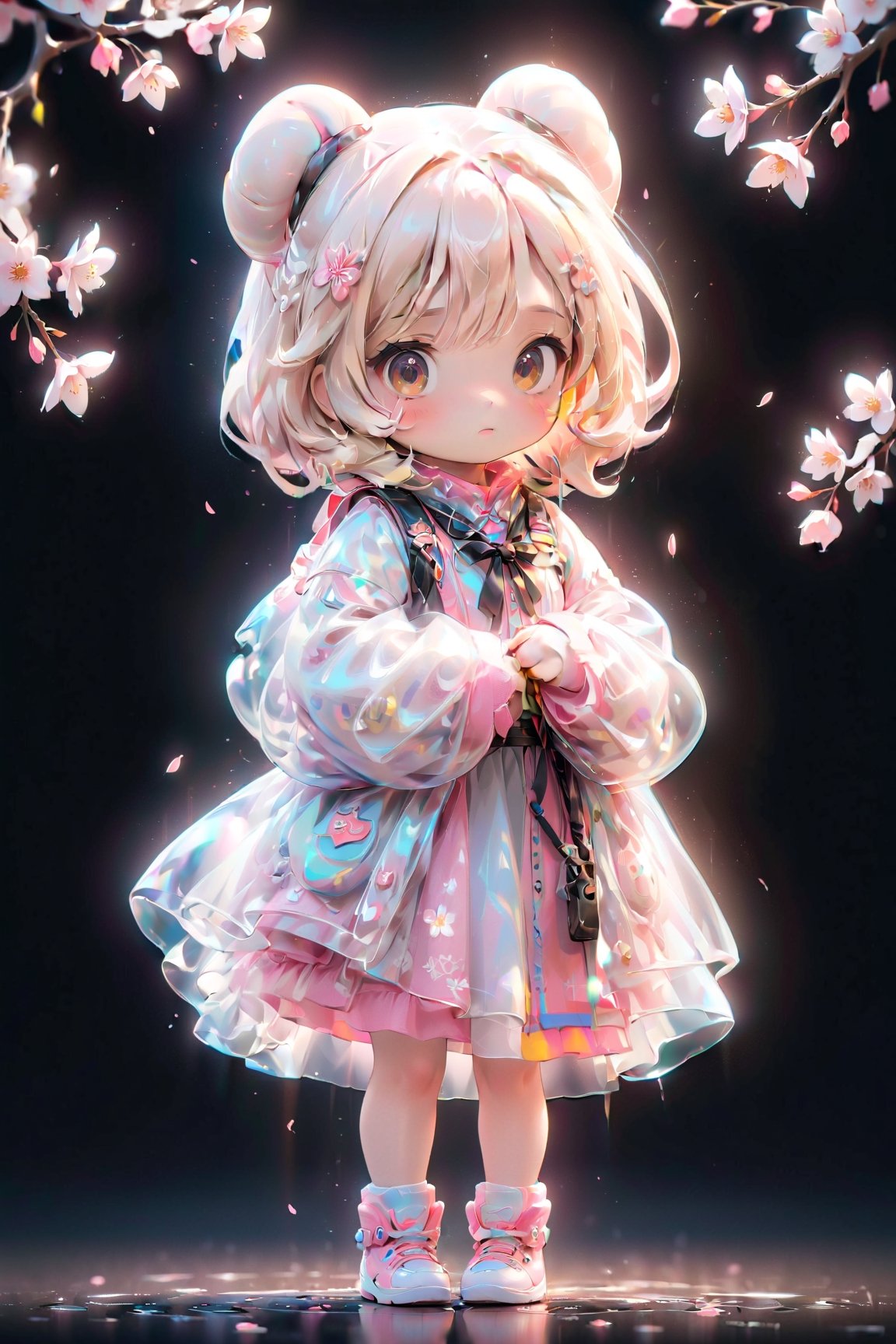 best quality, masterpiece, beautiful and aesthetic, vibrant color, Exquisite details and textures,  Warm tone, ultra realistic illustration,	(cute European girl, 7year old:1.5),	(Cherry blossom theme:1.4), with a family,	cute eyes, big eyes,	(a model look:1.1),	cinematic lighting, ambient lighting, sidelighting, cinematic shot,	siena natural ratio, children's body, anime style, 	half body view,	blonde bun hair,	gossamer floral mango-colored dress,	ultra hd, realistic, vivid colors, highly detailed, UHD drawing, perfect composition, beautiful detailed intricate insanely detailed octane render trending on artstation, 8k artistic photography, photorealistic concept art, soft natural volumetric cinematic perfect light. 