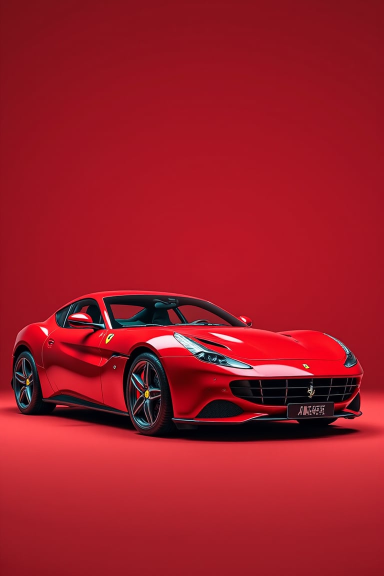 Ferrari, red car 8K wallpaper, simple background, masterpiece, (photorealistic): 1.2), random angle, side angle, full body,