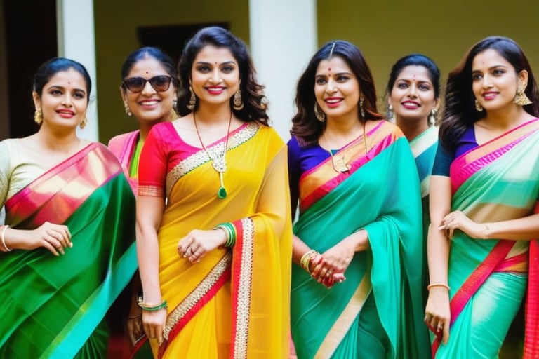 group of woman wearing and draping saree 