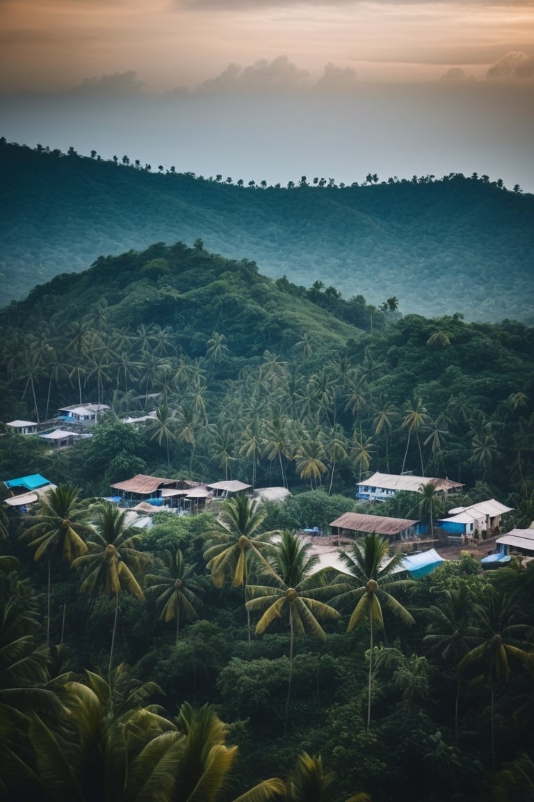 Real photo, view of an Indian settlement.Beautiful tropical scenery. Dark film lighting.
, dslr, ultra quality, sharp focus, tack sharp, dof, film grain, Fujifilm XT3, crystal clear, highly detailed glossy eyes, high detailed skin, skin pores,