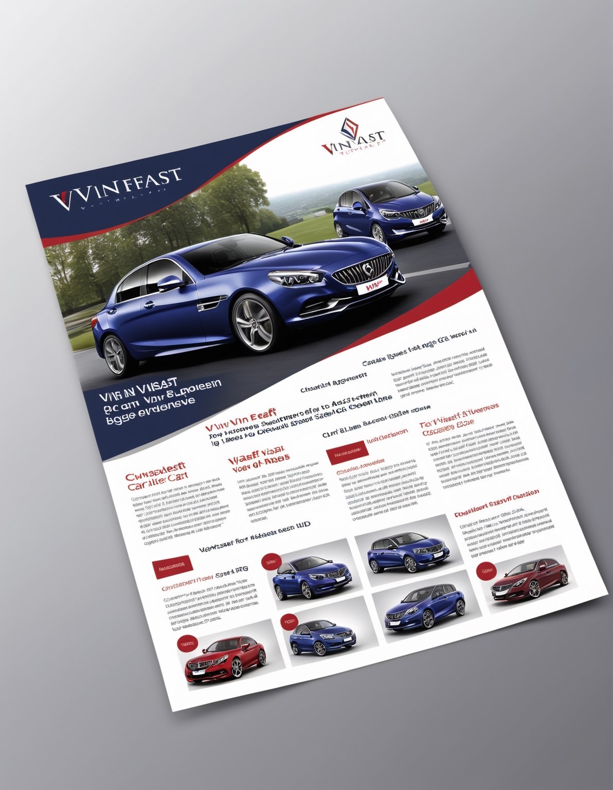 business leaflet design for car vinfast

