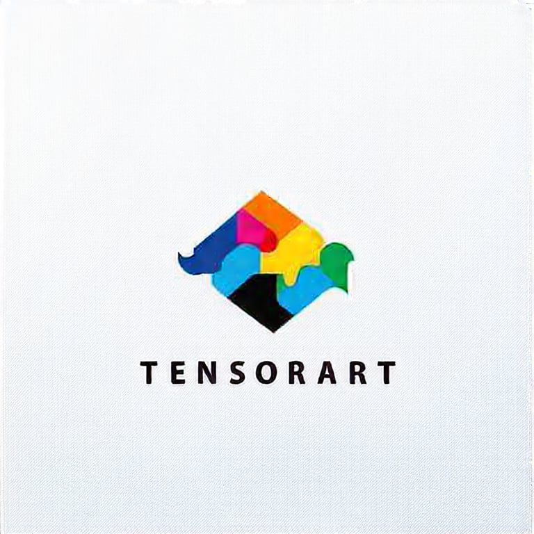 Logo, professional, best quality, minimalism, add text TensorArt, 1 year, multi color