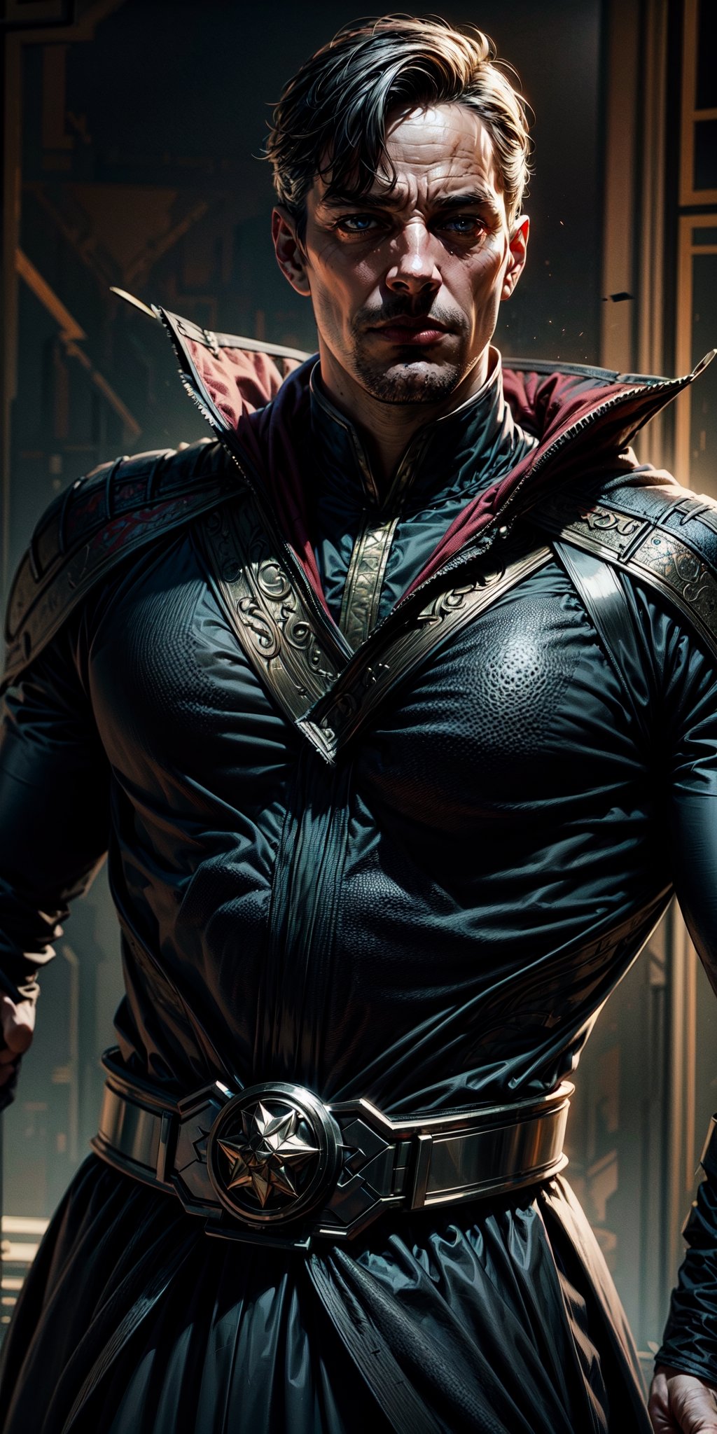 doctor strange, classic costume,more detail XL, masterpiece, best quality, incredibly absurdress, highres, high detail eyes, high detail background, male focus, ,Real