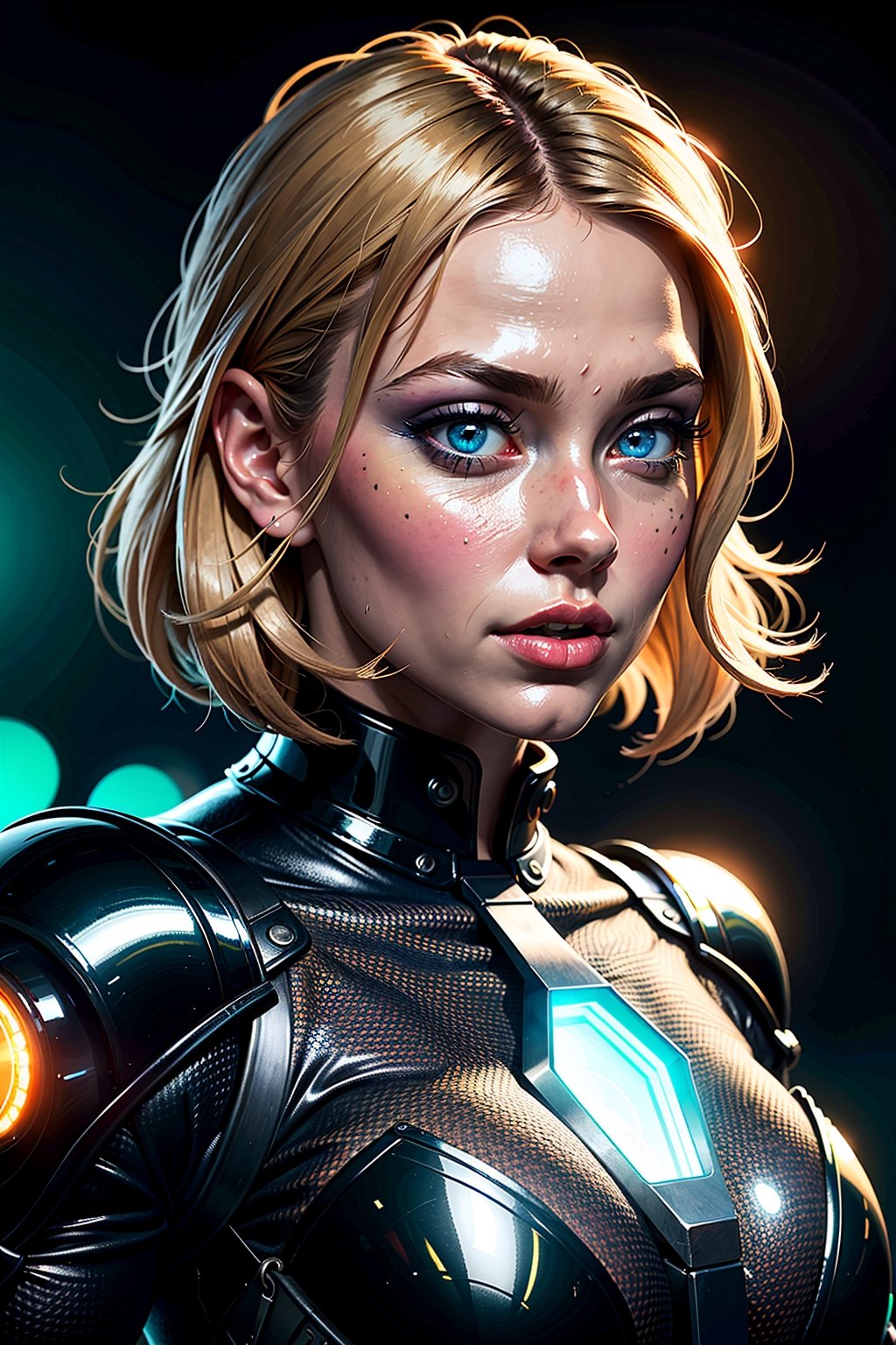 sci fi character art, cool artwork, futuristic style, in the style of 32k uhd, atey ghailan, geoff johns, dark yellow and gray, (futuristic dress, glowing dress), (detailed face, upper body:1.2), (detailed eyes, glowing eyes:1.2), shiny skin, realistic hair 

panasonic lumix s pro 50mm f/1.4, techpunk, knightcore, futuristic, (detailed background), detailed landscape, 

masterpiece, best quality, realistic, side light, volumetric light, rich colors, dramatic lighting, (full dual colour lighting:1.2), (hard dual colour lighting:1.4), fine detail, absurdres, extremely detailed, depth of field, ((realistic lighting)) ultra highres, (masterpiece:1.2), (ultra detailed), (best quality), intricate, comprehensive cinematic, magical photography, (gradients), colorful, 