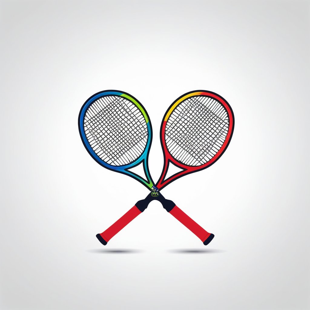 2 tennis rackets, tennis logo, add text ("OLYMPIC PARIS 2024"), vector, illustration, logo design