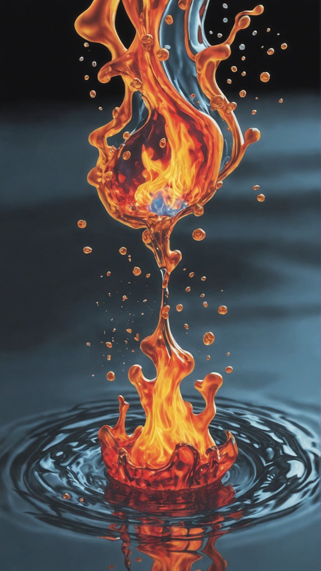 A new element, the perfect combination of water and fire, water that looks like fire, in a non-gravitational state