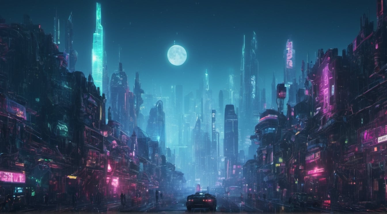 cyberpunk world,in the futuristic cyberpunk style, HD quality,