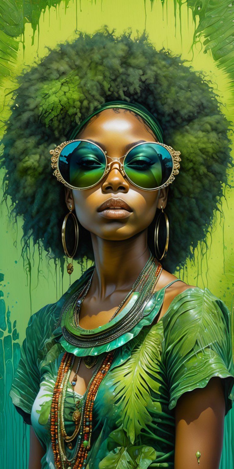 one beautiful african girl ((22 years)), wearing green sunglasses, 8k resolution photorealistic masterpiece, intricately detailed fluid painting, by Jean Baptiste Monge, acrylic: colorful watercolor art, cinematic lighting, maximalist photoillustration, 8k resolution concept art intricately detailed, complex, elegant, expansive, fantastical, psychedelic realism, dripping paint, greg rutkowski, ((Jimi Hendrix:1.004))


detailmaster2, photo r3al, dreamwave