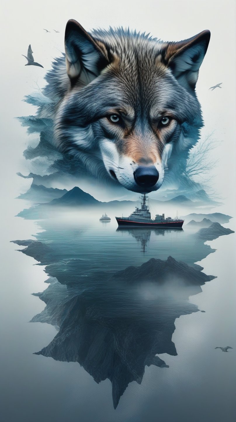 Conceptual art. Double exposure collage. 16K. UHD. high quality, photorealism. Fog.
Jack London. The Sea Wolf.
Science fiction. Stunning full color design, sharp focus, studio shot, intricate details, high detail, detailed anatomy. Hyperrealism.