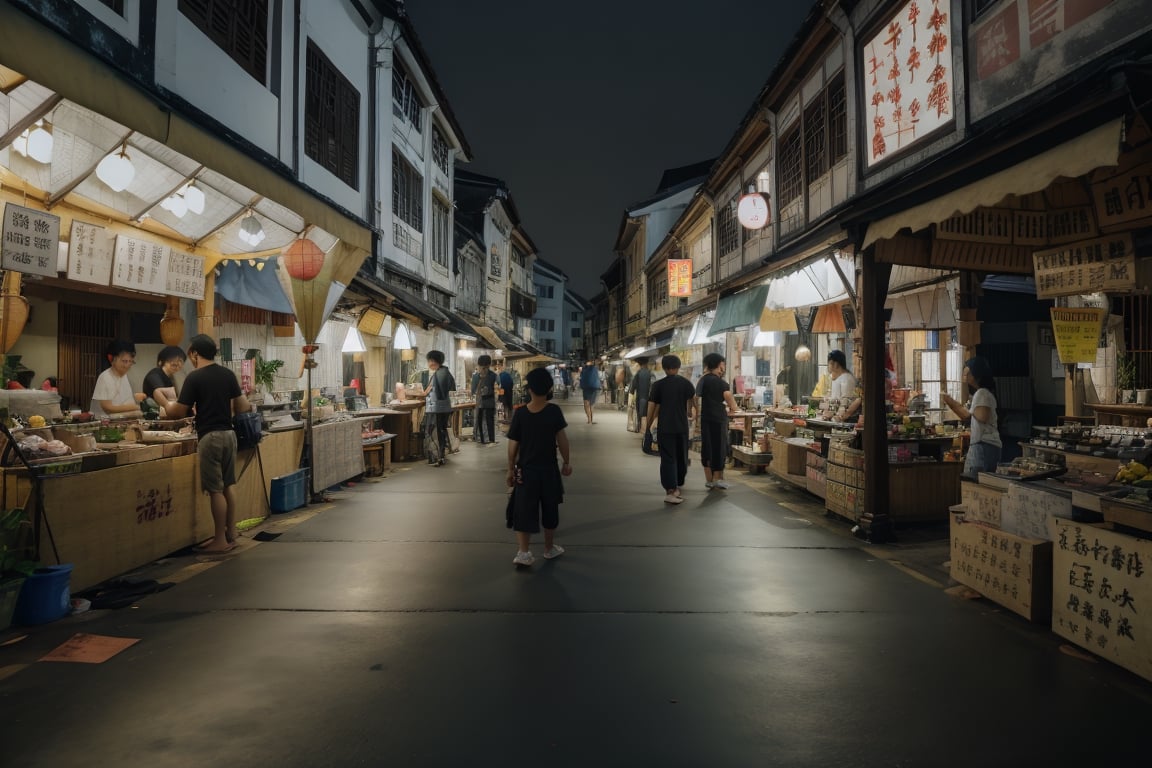 architecture, building, (shophouse),Southeast Asia, George Town, Penang, vintage, historical, heritage,  pedestrian arcade, perfect proportions, perfect perspective, 8k, masterpiece, best quality, high_resolution, high detail, photorealistic, nightmarket, morning 
 indoor, Masterpiece,backroom