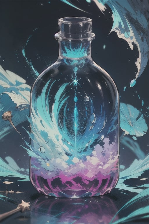 {{best quality}}, {{masterpiece}}, {{ultra-detailed}}, {illustration} potion magic, depth_of_field, bottle potion