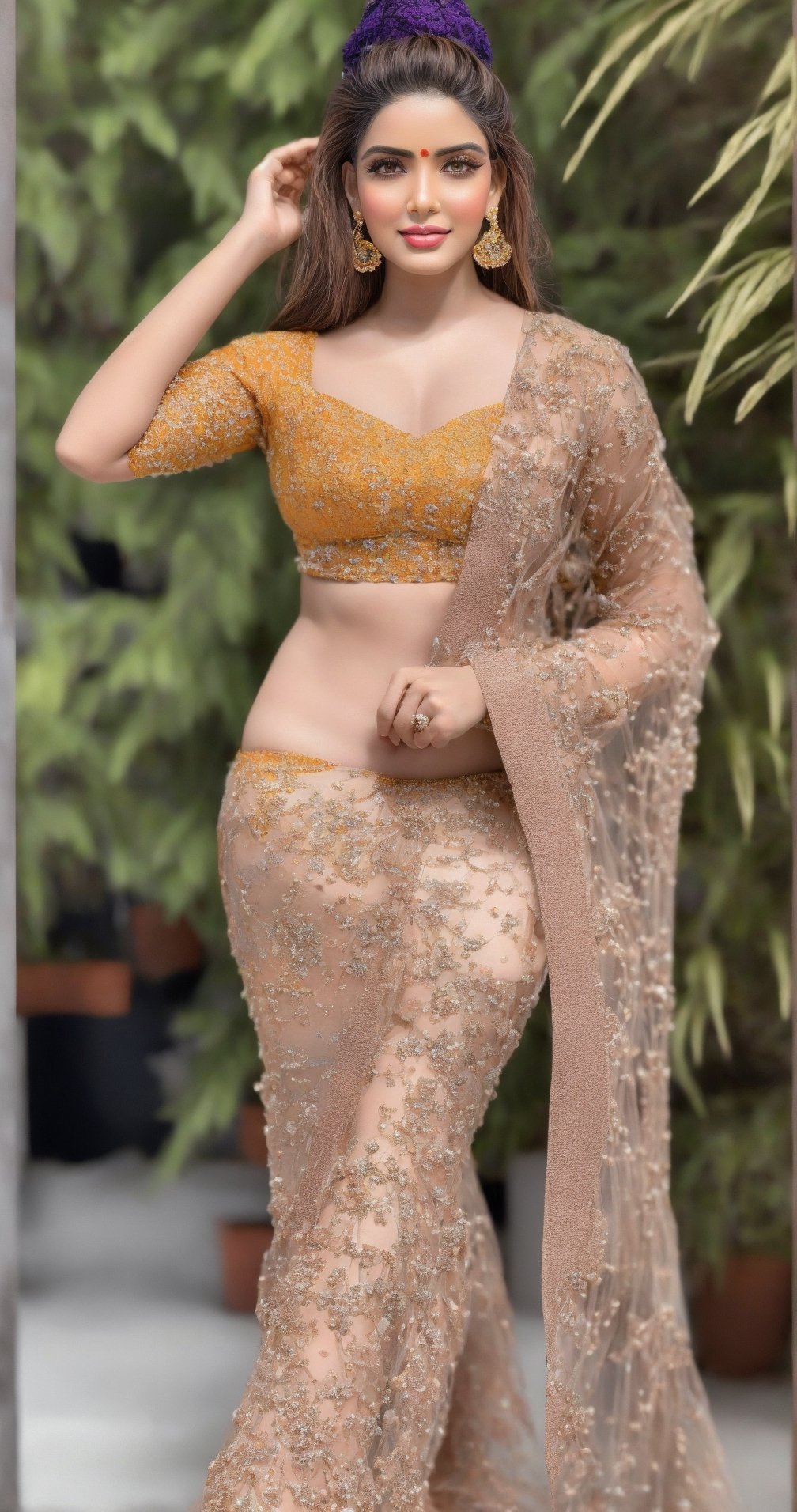 In a photorealistic masterpiece,20 years woman,  hot,  sexy,  indian,  model,  Instagram model,  influencer,  happy face, sharp jawline,  baby pink lips,  cute looking,  catty eyes,  best quality, full  body showing masterpiece,  beautiful and aesthetic,  behold the essence of a South Indian beauty, adorned in a traditional saree 0, graced with a golden strip, and a fragrant Mogra Gajra delicately entwined in her black, flowing tresses. She stands as a mesmerizing vision of elegance and grace, embodying the timeless allure of tradition, The intricate details of her skin, captured in high resolution, reveal the gentle pores and flawless complexion, as if painted with the finest strokes of an artist's brush. The sunlight of the sunset time gently leaks through the edges, casting a soft glow on her figure, while the background gently blurs, creating a depth of field that accentuates her beauty, She walks near London Bridge, a harmonious fusion of cultures, embodying the spirit of global unity. Her alluring pose exudes seductive charm, while her absolute cleavage and jewellry add a touch of opulence and allure, mature girl, mature body, mature breast, big boobs, enlarge breast, mature buts, enlarge buts, hot cleavage, sexy cleavage,In this photorealistic shot, every thread of the saree, every petal of the Mogra Gajra, full body standing up, and every strand of her long black hair are finely detailed, capturing the essence of her being with impeccable precision, This shot, captured on a Sony a7 IV with a 135mm f1.8 lens, stands as a testament to the fusion of modern technology and timeless tradition, a celebration of the harmonious blend of past and present, As she looks back at the viewer, her eyes speak of a thousand stories, drawing us into her world of elegance and allure. In her full-body view, she exudes an enchanting aura, with a random pose that reflects the spontaneity of life's beauty, This portrayal captures the emotional essence of a South Indian beauty adorned in the finest saree, red_saree,  Full length view,  Straight brown hair with blunt bangs,  a beautiful indian girl,  Pale skin,  icy eyeshadow,  gold necklace,  breast size 35,  Weast size 30, butts size 35 femme fatale, open full body showing full sexy body, wearing Blouse ,full body, indian,indian women,indian young women, pale white clear skin,beautiful women,,age 25, ultra realistic,detailed face,full body,sitting down,without college,college_uniform(fully nude),normal faces, vivid detail, bright sunshine on body, young mature, dense pubic hair, fellatio, hetero, fearful and painful fucking,inserted in women vagina, painful, fearful ,forcefully, close mouth, lip lock, unshaved pussy,perfect body, perfect breast, puffy nipples, where the richness of culture meets the marvels of technology, resulting in a work of art that touches the heart and soul,full body,face front camera , :)