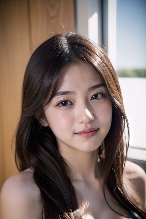 (8k, Best Quality, Masterpiece:1.2), (Realistic, Photorealistic:1.37), Ultra Detail, 1 Girl,Cute,Solo, Hotel room, laying down on bed, Chinese beauty, long silky hair, Beautiful Detailed Sky,Date,(Blush),(Smile:1.15),Beautiful Detailed Eyes,(Long Hair: 1.2),Floating Hair NovaFrogStyle