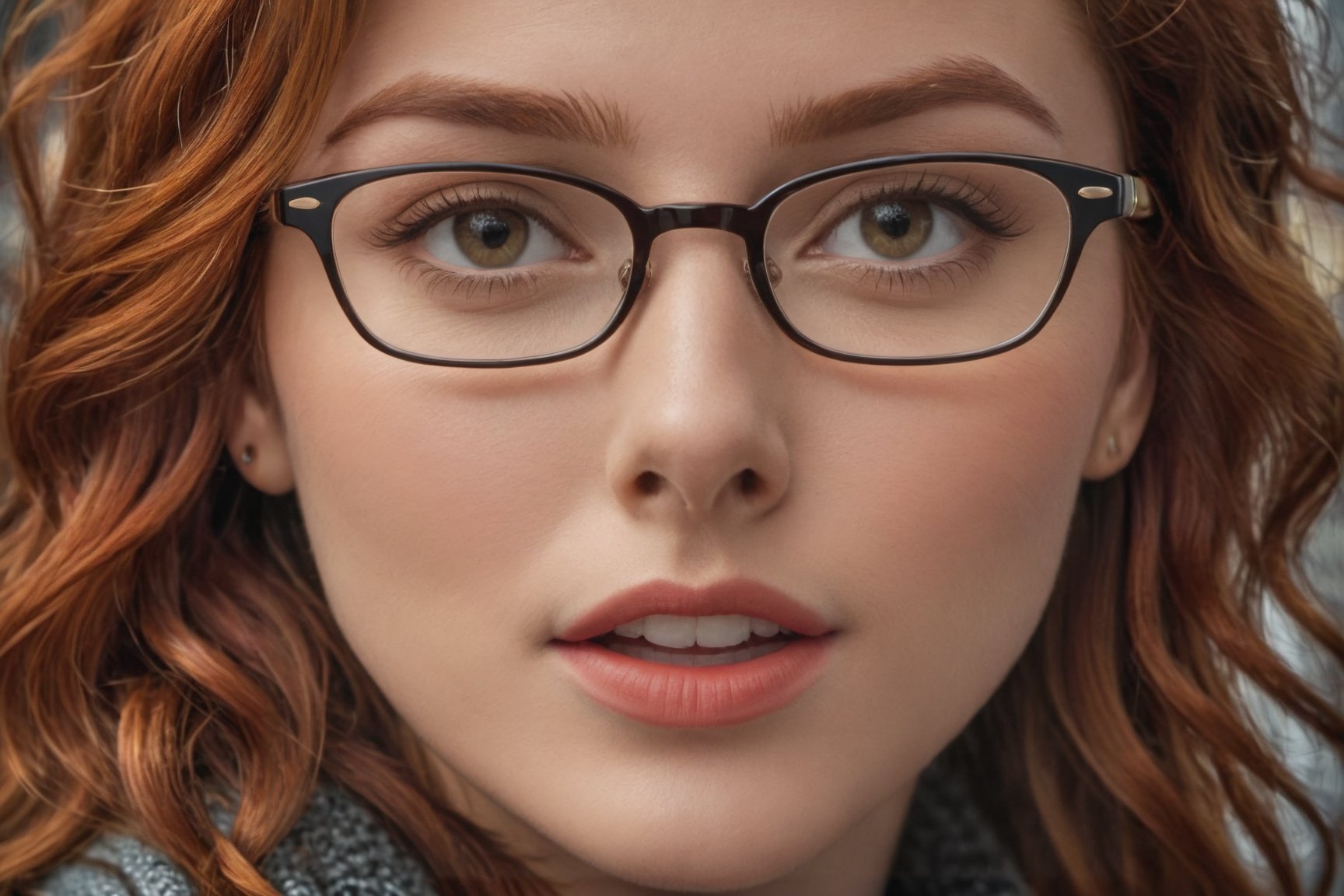 (Masterpiece) ,Best quality,sharp focus,high contrast,HDR, hyper-detailed, extreme_photorealistic, best quality, UHD, HDR, Highly detailed, highest defined resolution, (photorealism: 1.4), RAW photo, BREAK, head shot, narrow face, she is lucky, funny freckles, glasses
