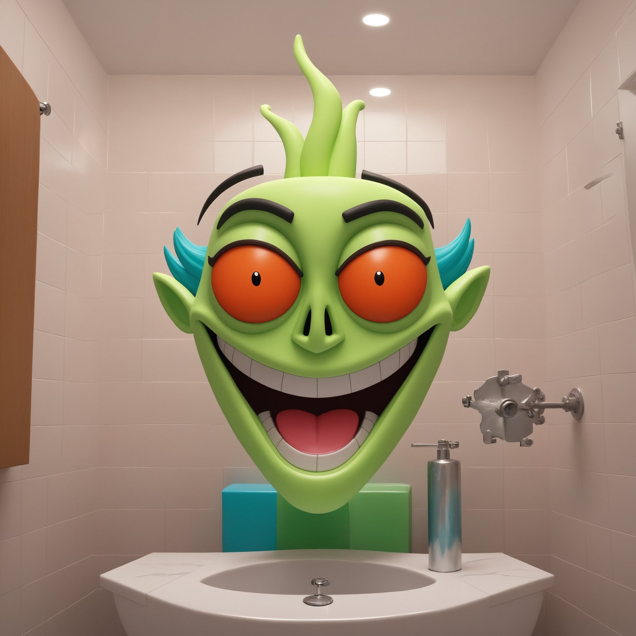 vivid whimsical toiilet themed monster madness, crazy cool colorful commode creature chaos, bathroom humor hilarious horrors , score_9, score_8_up, score_7_up, ,TOONaughty