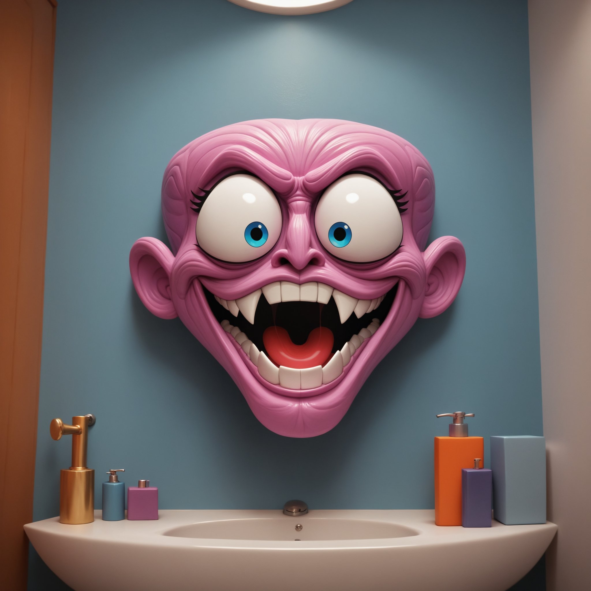 vivid whimsical toiilet themed monster madness, crazy cool colorful commode creature chaos, bathroom humor hilarious horrors , score_9, score_8_up, score_7_up, ,TOONaughty