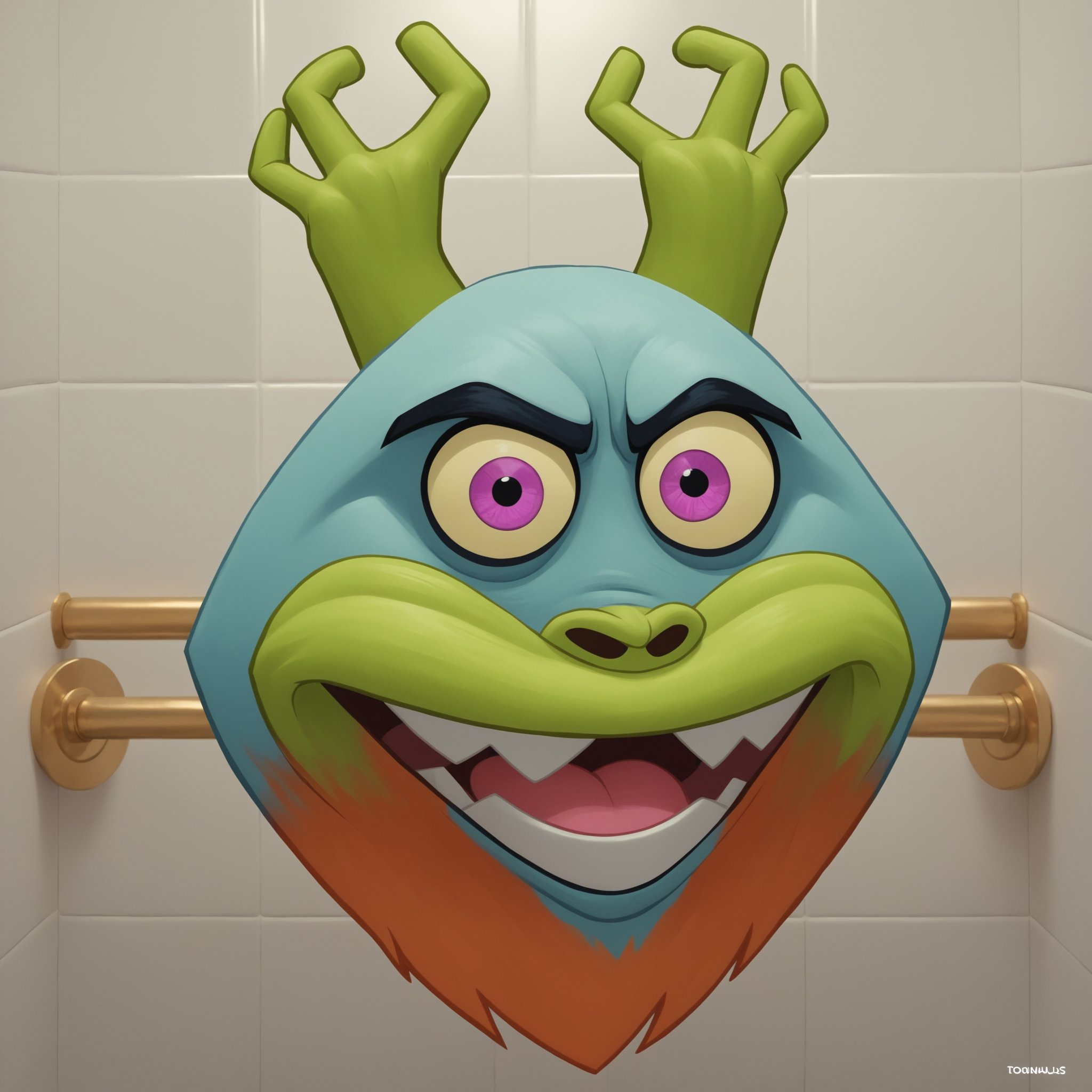 vivid whimsical toiilet themed monster madness, crazy cool colorful commode creature chaos, bathroom humor hilarious horrors , score_9, score_8_up, score_7_up, ,TOONaughty