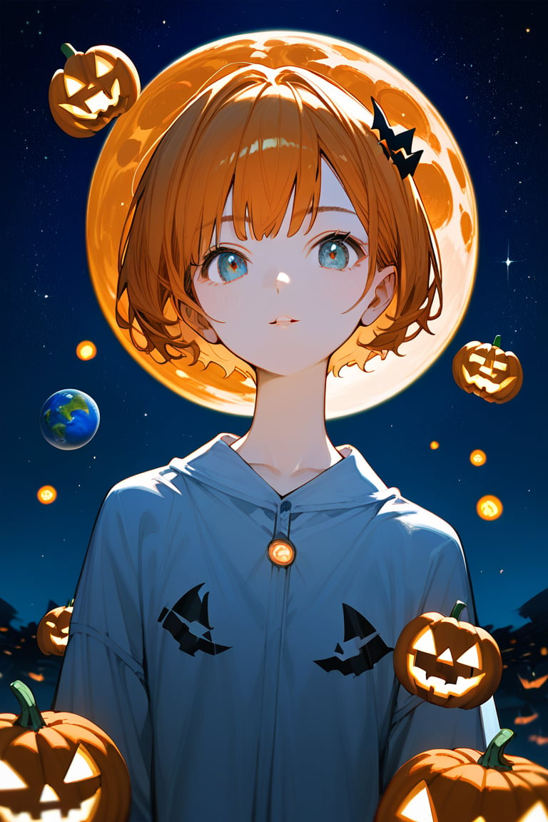 (score_9,score_8_up,score_7_up,score_6_up,score_5_up,score_4_up), anime, no humans, indoor, halloween, outer space, a planet that is shaped as a pumpkin, planet, pumpkin