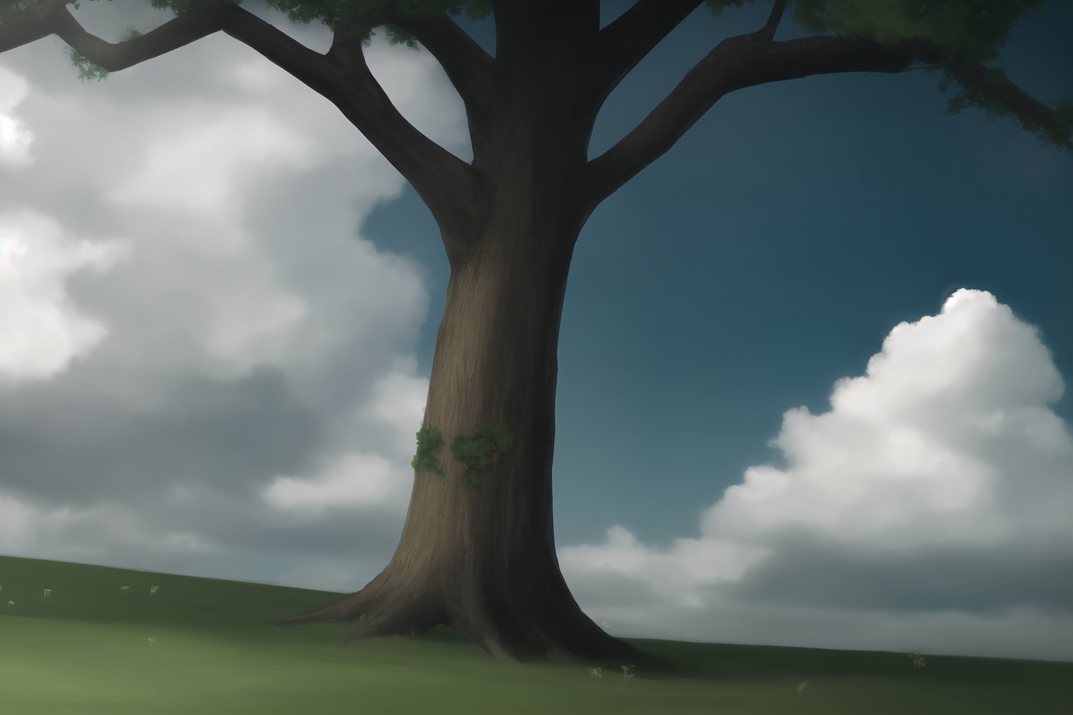 (score_9,score_8_up,score_7_up), grass, tree, cloudy sky, dutch angle