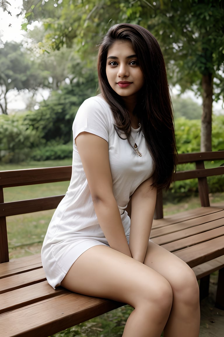 indoor, beautiful cute young attractive  indian bangali girl, 23 years old, cute,Sexy (  morning open weather park sit on bench)