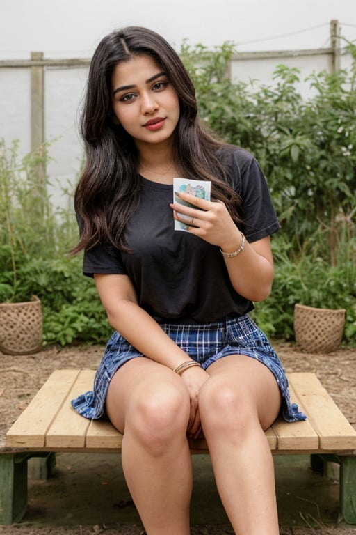 indoor, beautiful cute young attractive  indian  village girl, 23 years old, cute, Instagram model,Sexy   tite clothes ,  school teachers ,bench seat and read book