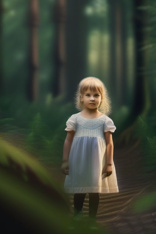 little girl in forest 