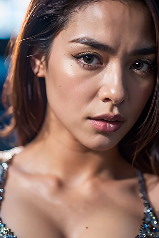 photograph close up portrait of Female Stripper, serious, stoic cinematic 4k epic detailed 4k epic detailed photograph shot on kodak detailed bokeh cinematic hbo dark moody 