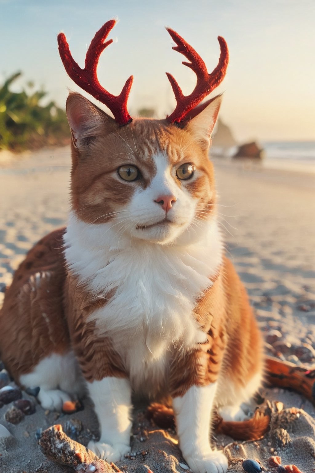 a rdns cat, on the beach