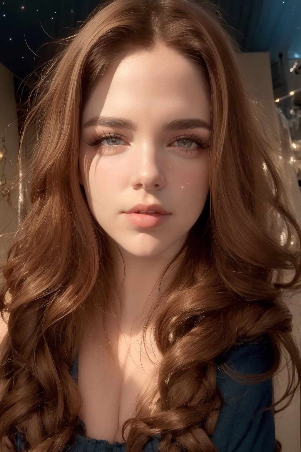 Solo. Woman, upper-body,  portrait_detailed, 

{{best quality}}, {{masterpiece}}, {{ultra-detailed}}, {illustration}, {detailed light}, {an extremely delicate and beautiful}, {beautiful detailed eyes}, stars in the eyes, messy floating hair, Starry sky adorns hair, ,Yuki,light