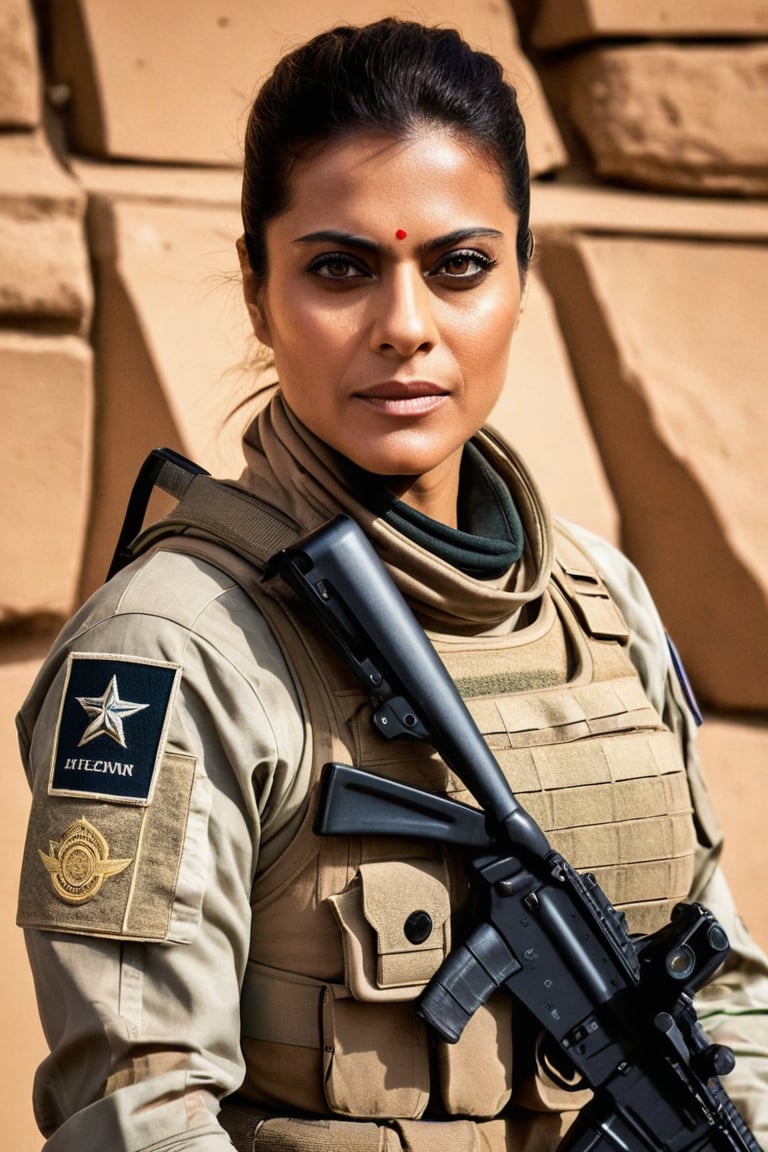  (Extremely sexualized  high quality close-up photograph of Kajol  , tall fleshy figure ,Full body shot , toned curvy figure )Cinematic Grave Raider, An ultra-detailed hyper-realistic photograph of a very beautiful  45-year-old Tomb Raider woman looking directly at the viewer with a slight smile, face cam,  (cheveux blond), yeux clairs, American Aesthetics, cheveux longs, Nuit, Sinueuse, Belles courbes, Army medic Aesthetics, T-shirt blanc, Focus on details, style Semi Impasto, peinture mate, atmospheric, rougeoyant, dramatic lighting, beaux yeux, eyes symmetrical, Des yeux parfaits, par Magali Villeneuve, wet, humide, reflection, (Masterpiece) ( Proportions parfaites) (Realistic photos) (Highest quality) (detail) photo prise par Canon EOS R5, Objectif 50mm, f/2.8, Hdr, (8k) (wallpaper) (movie lighting) (dramatic lighting) (mise au point nette) (complexe) mode, Special Forces Medic, Capitaine, U.S. Army, , Au combat, Multicam, convenir, Camouflaged, Multicam, American Patter, peau couverte, Special Forces, combat zone, Team Leader, Capitaine, U.S. Army, officier, Special Forces Medic, Green Berets, explosions, battle damage, Manutentionnaire K-9, Manutentionnaire allemand Shephard,