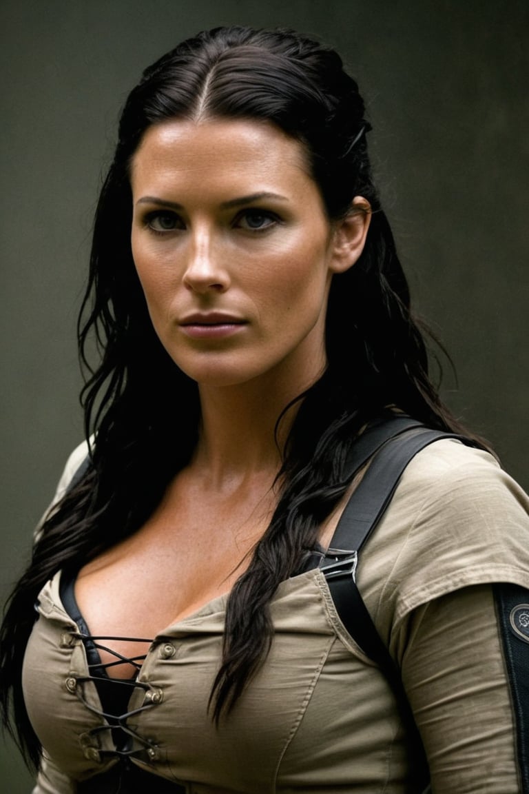  (Erotic high quality  photograph of Kahlan Amnell, kahlanlots  , tall fleshy figure ,Full body shot , toned curvy figure )Cinematic Grave Raider, An ultra-detailed hyper-realistic photograph of a very beautiful  45-year-old Tomb Raider woman looking directly at the viewer with a slight smile, face cam,  (cheveux blond), yeux clairs, American Aesthetics, cheveux longs, Nuit, Sinueuse, Belles courbes, Army medic Aesthetics, T-shirt blanc, Focus on details, style Semi Impasto, peinture mate, atmospheric, rougeoyant, dramatic lighting, beaux yeux, eyes symmetrical, Des yeux parfaits, par Magali Villeneuve, wet, humide, reflection, (Masterpiece) ( Proportions parfaites) (Realistic photos) (Highest quality) (detail) photo prise par Canon EOS R5, Objectif 50mm, f/2.8, Hdr, (8k) (wallpaper) (movie lighting) (dramatic lighting) (mise au point nette) (complexe) mode, Special Forces Medic, Capitaine, U.S. Army, , Au combat, Multicam, convenir, Camouflaged, Multicam, American Patter, peau couverte, Special Forces, combat zone, Team Leader, Capitaine, U.S. Army, officier, Special Forces Medic, Green Berets, explosions, battle damage, Manutentionnaire K-9, Manutentionnaire allemand Shephard