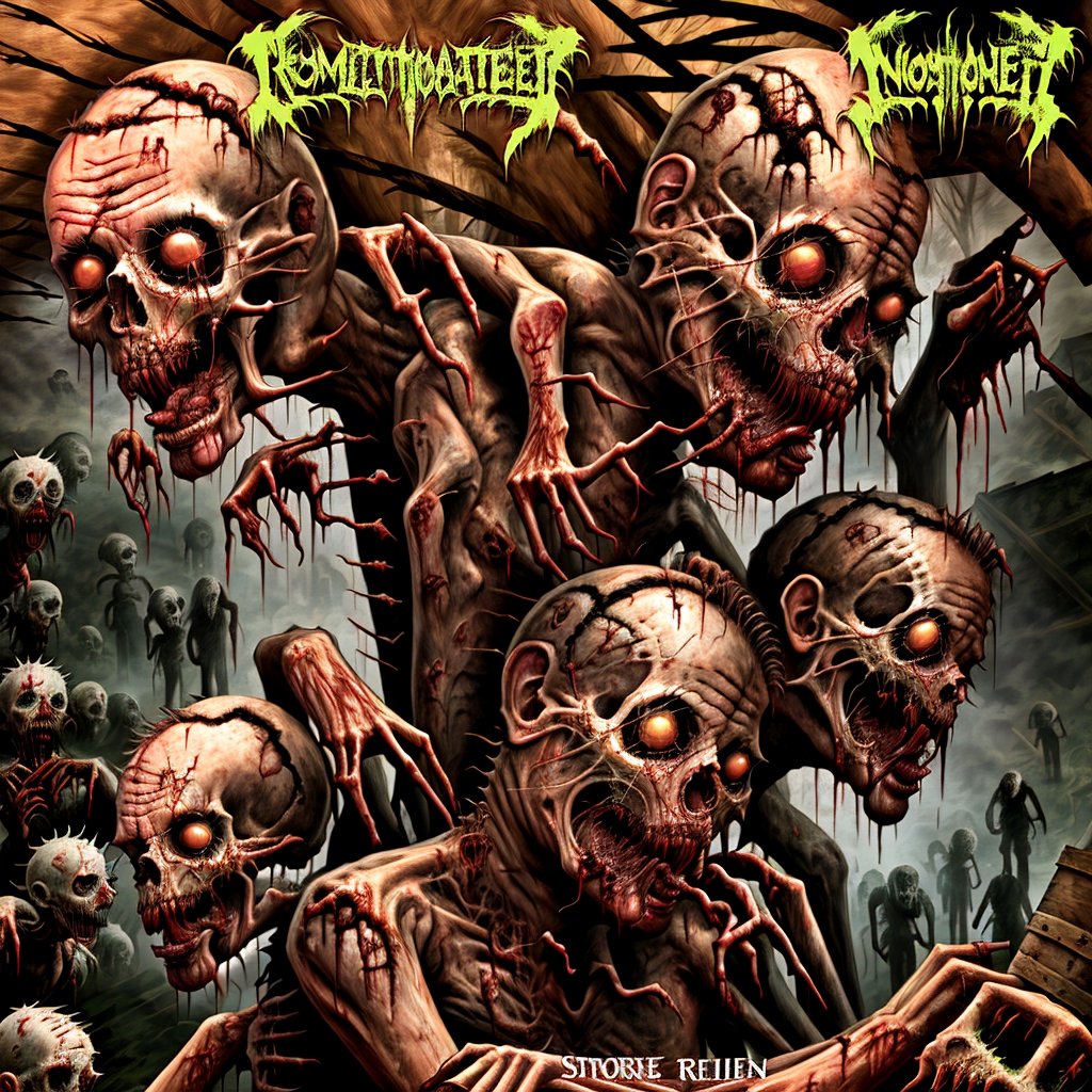 DEATHMETAL zombie invasion, detailed, high_resolution