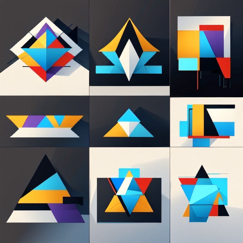 Abstract Geometric Linear background design collection. Bauhaus modern design, printable posters, banners, template concept design. Vector illustrations