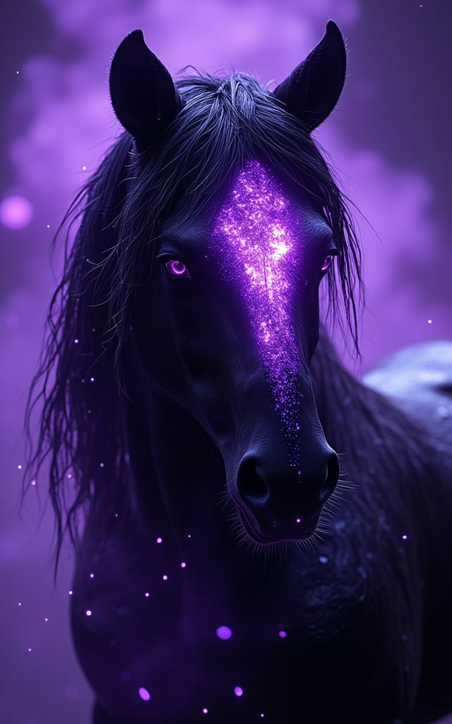 masterpiece
Make the perfect horse.
Give it a black shiluette against a purple background.
Add fancy artistic things that pronounce the wildness and beauty of the horse.

Make it a true artwork with many details
Instead of a natural mane, it has a mane made out of water.
the eyes have a fire inside
,hkmagic