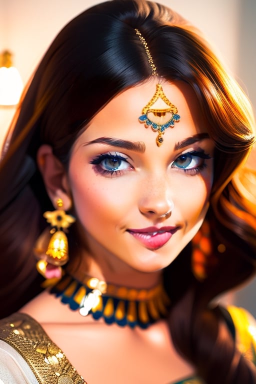 An incredibly beautiful young femme fatale is a golden-haired blonde with two bunches on her head and two long tails, blue-eyed, dressed in a traditional white saree. Masterpiece, perfect image, realistic shots, detailed study of the face, full-length image, 8k, detailed image. extremely detailed illustration, a real masterpiece of the highest quality, with careful drawing. ,sailor moon,indian,serena tsukino,Indian dress,sari,aausagi,Saree,saree