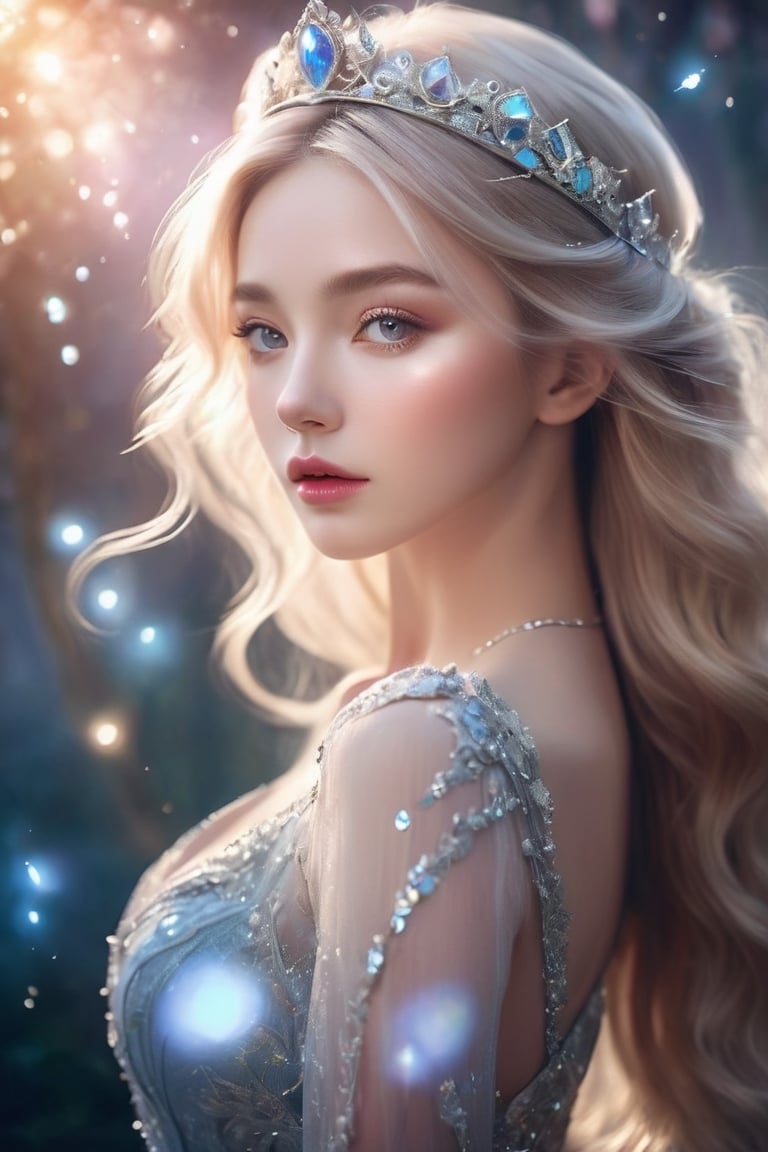 award-winning photography, hyperrealistic, fairytale princess, ethereal glamorous face, cast spell, magic circle, raw photo