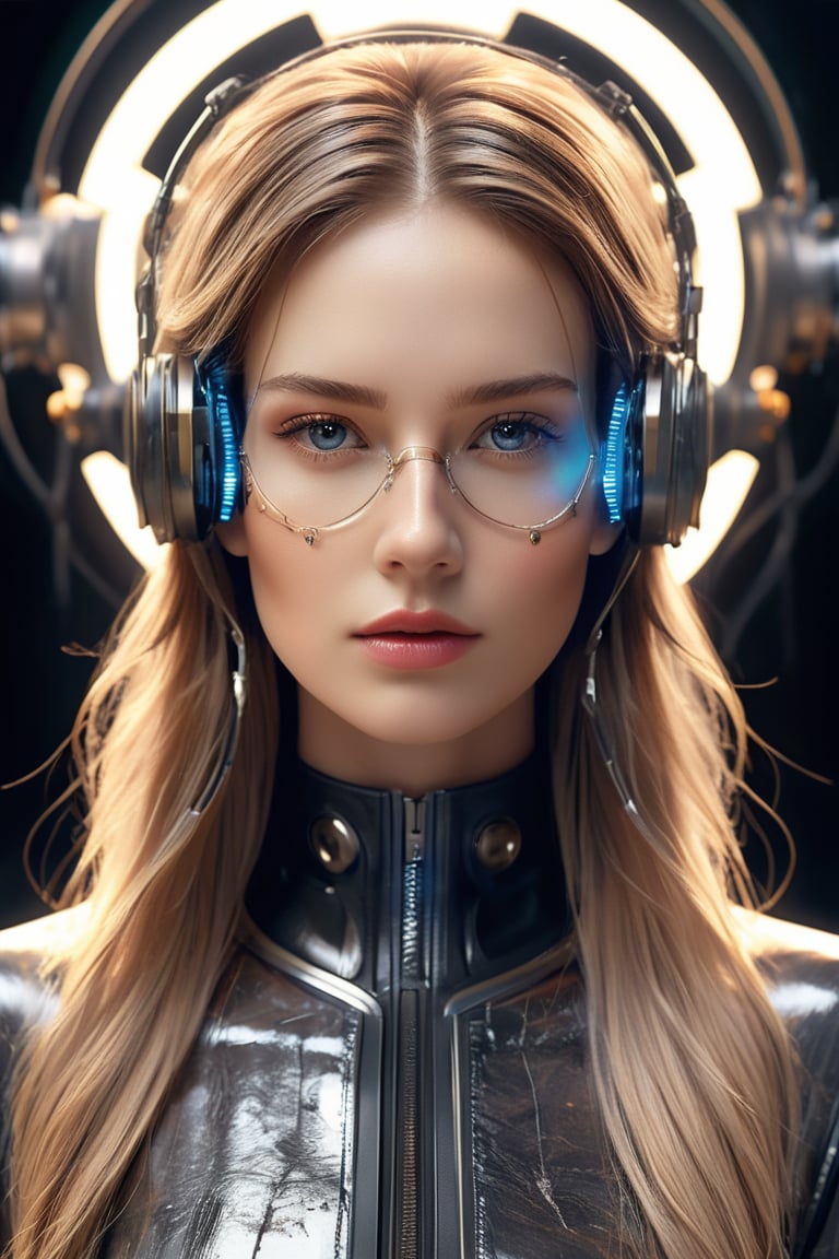 ((masterpiece)), ((best quality)), (((photo Realistic))), (portrait photo), (8k, RAW photo, best quality, masterpiece:1.2), (realistic, photo-realistic:1.3). a Swedish supermodels head with a Wankel rotary engine blended into her skull, portrait, electric hair