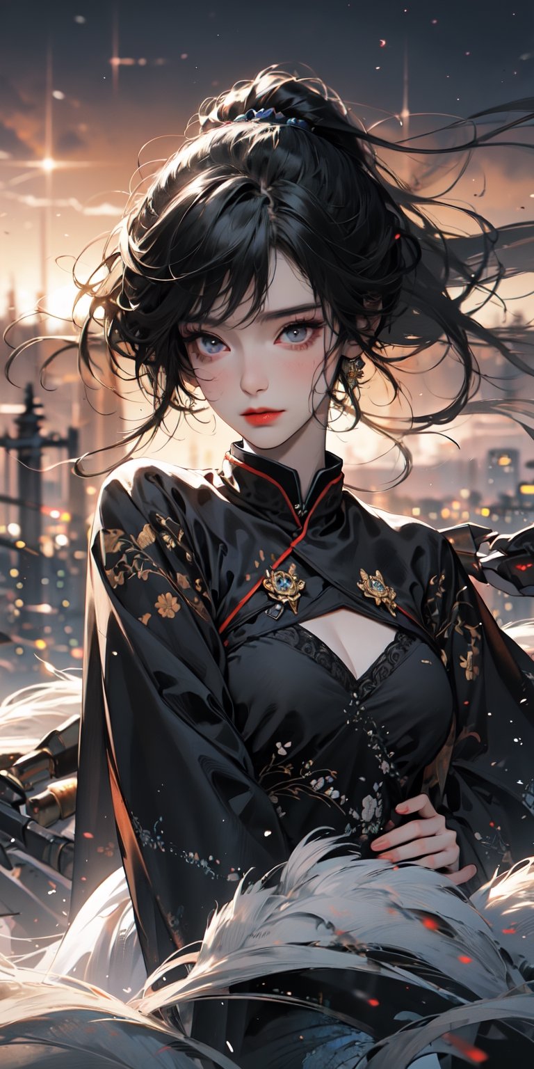 Highest image quality，Outstanding details，超高分辨率，（Fidelity：1.4），The best illustration，Favor the details，1girll，Delicate and beautiful face，mechs，locomotive，The background is the city of the future